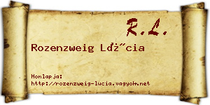 Rozenzweig Lúcia névjegykártya